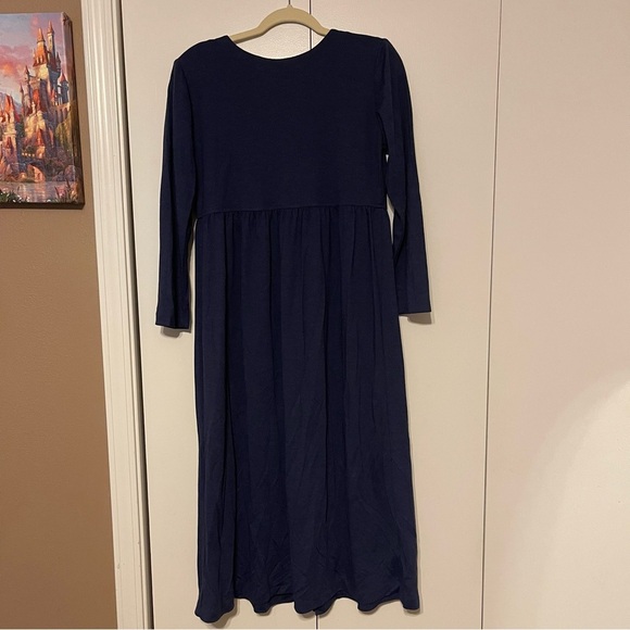 Rabbit Rabbit Rabbit Blue Long Sleeve Scoop Neck Sundress - Picture 3 of 5